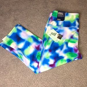 DSG Women’s Performance High Rise Capri 💜💙💚Luminous Watercolor 🎨 Size M ✨NWT